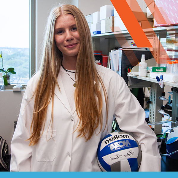 Mia Sorensen in lab coat